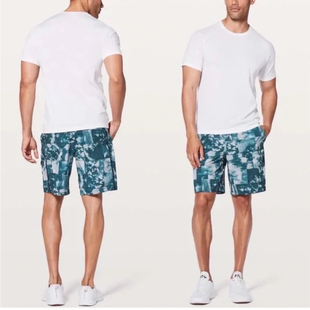 Mens Lululemon Pace Breaker Lined Short Large EUC Out Of Mind Bleached Indigo